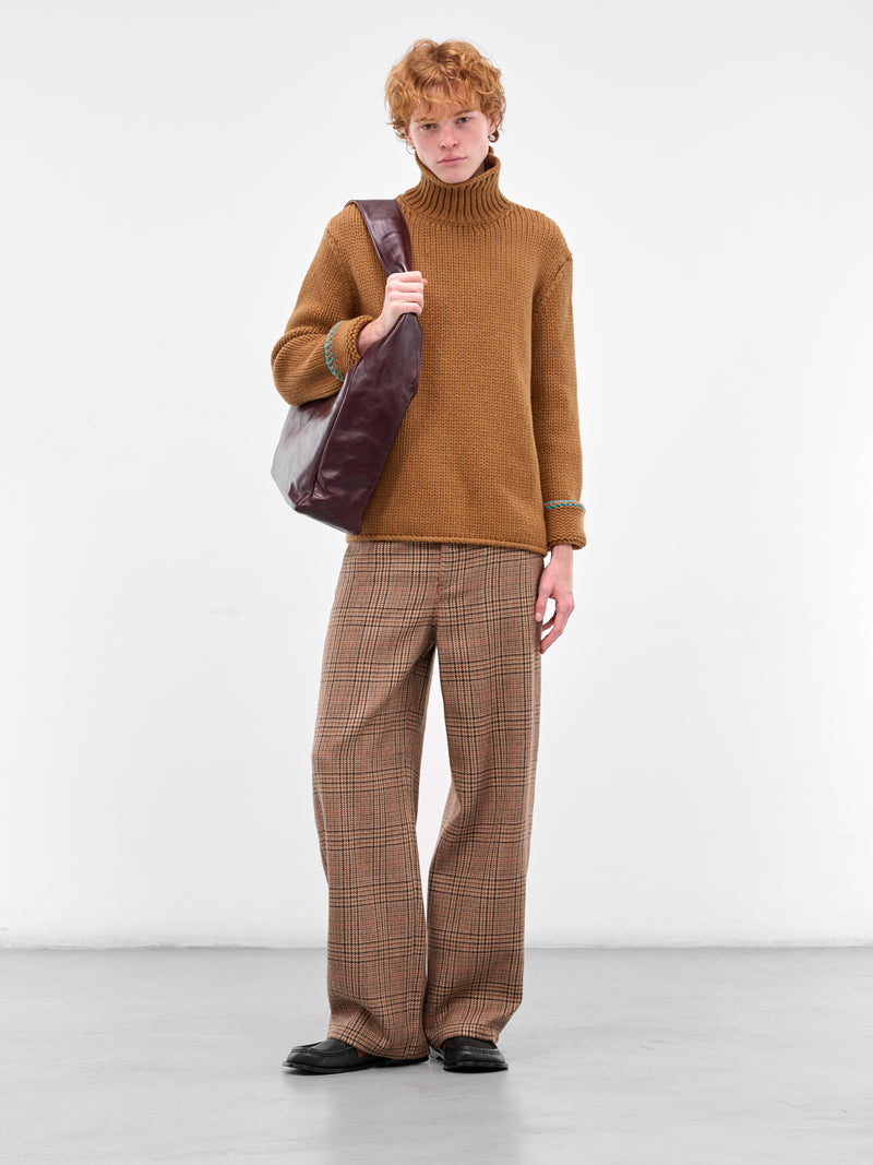 Tan Wool Turtleneck Sweater (H526Y14KMQ-2530-TAN)