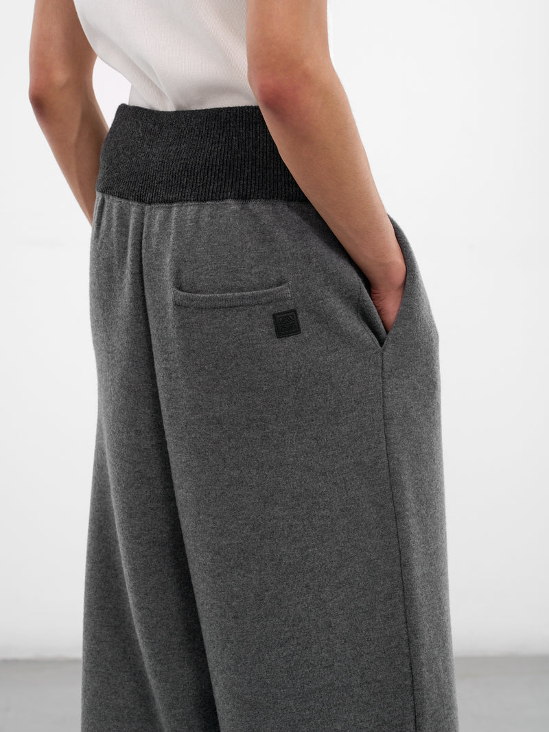 Gray Wool Ribbed Waistband Trousers (H526Y1MK23-GREY-MELANGE)