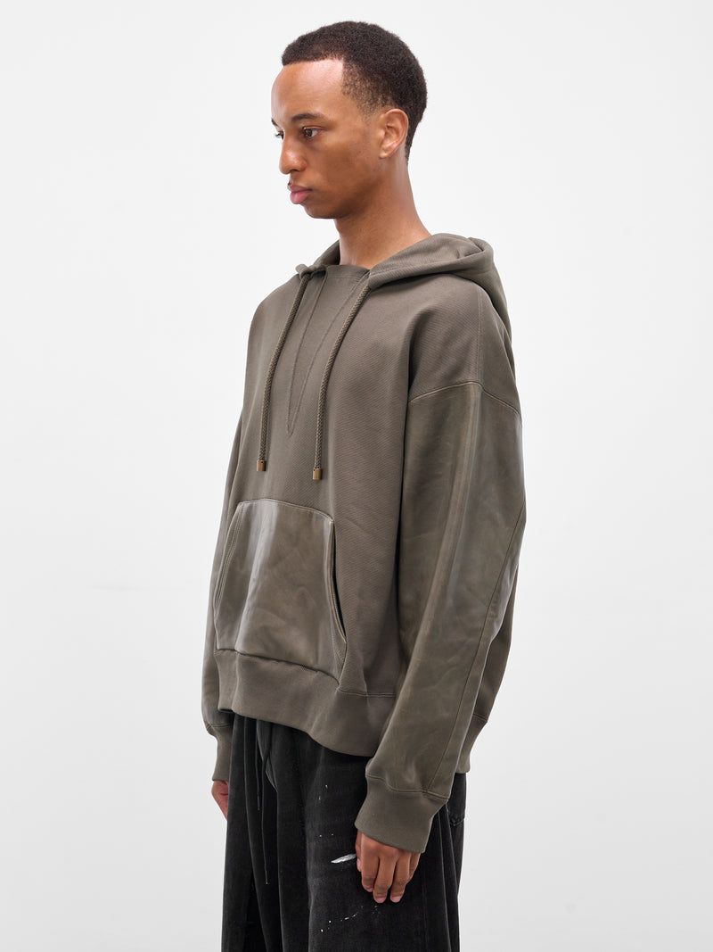Gray Hybrid Lambskin Cotton Hoodie (H526Y25X66-4160-KHAKI-GREEN)