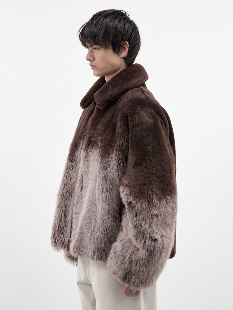 Brown Gradient Shearling Jacket (H526Y2SL76-DARK-BROWN)