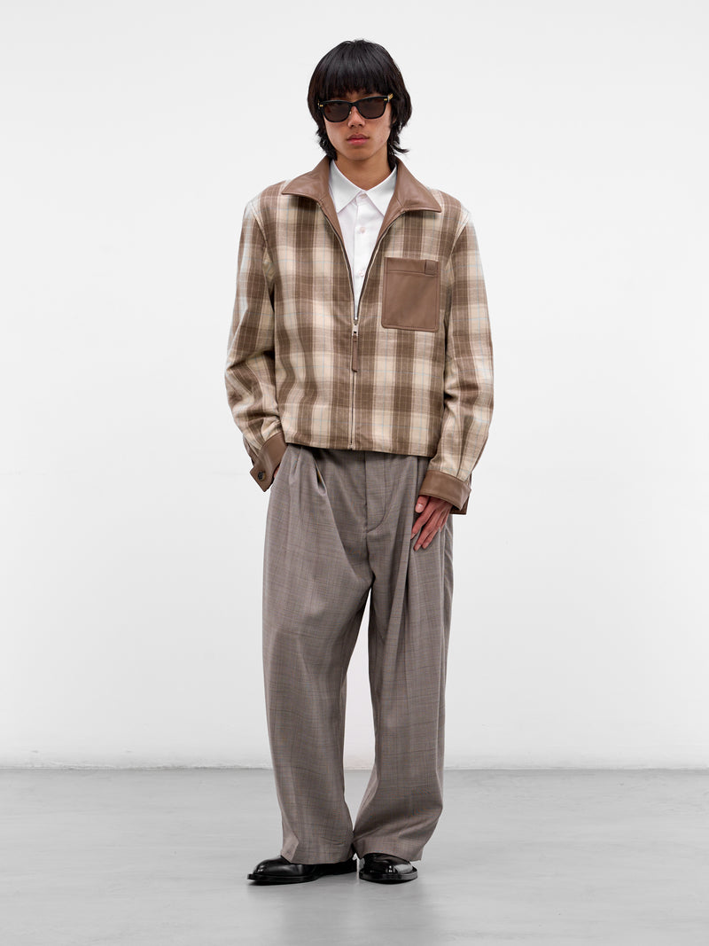 Taupe Lambskin Nappa Zip Jacket (H526Y34LAX-TAUPE)