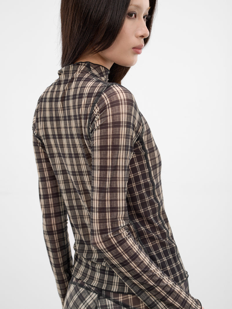 Black Halcyon Mesh Check Top (HATO0CC-COMBI-CHECK)