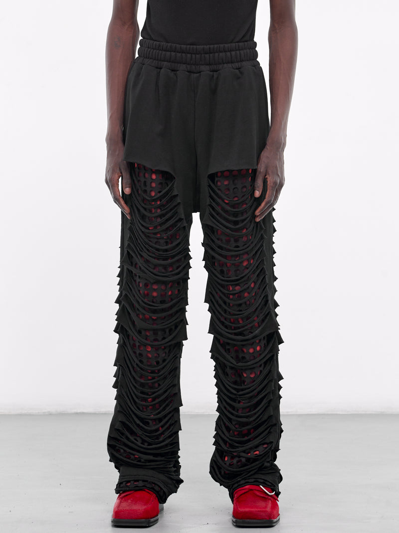 Cut-Hole Sweat Pants (HB-PT-4236-BLACK)