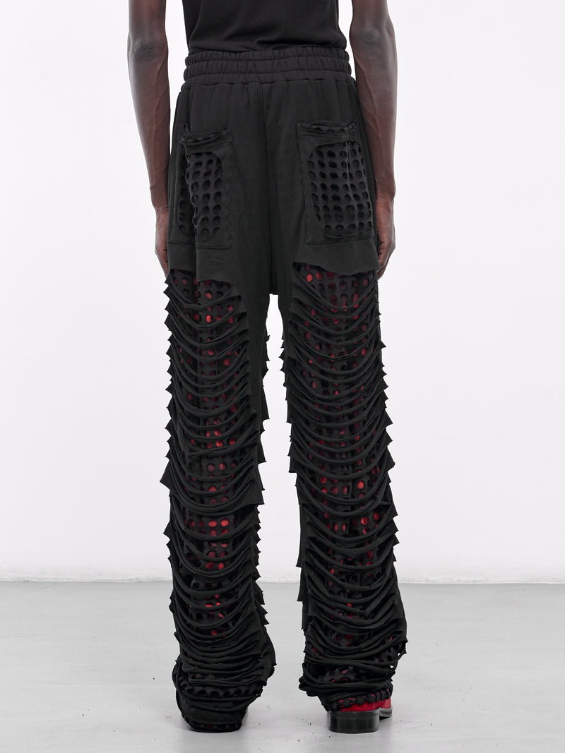 Cut-Hole Sweat Pants (HB-PT-4236-BLACK)