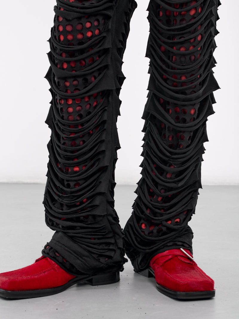 Cut-Hole Sweat Pants (HB-PT-4236-BLACK)