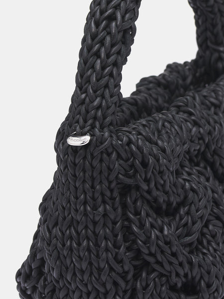 【関税込み】Small Cable Knit Crossbody - J.W. Anderson - Lea SMALL CABLE KNIT BAG - LEATHER DRAWCORD TOP HANDLE BAG – JW