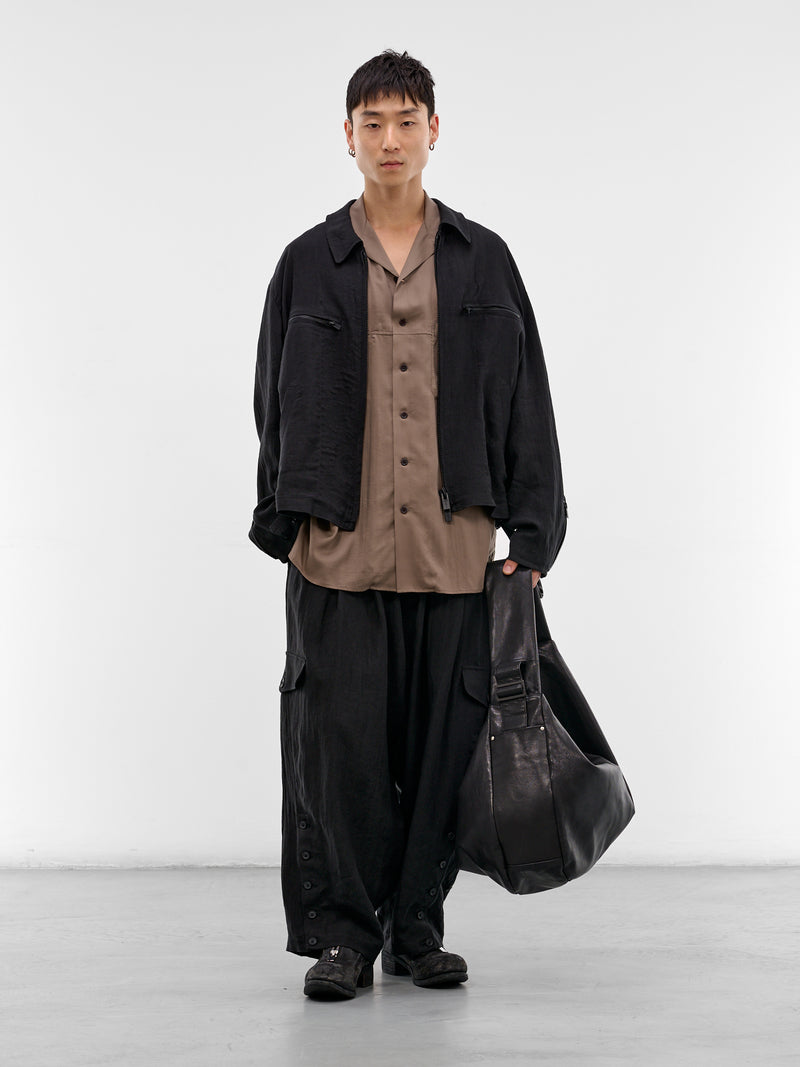 Black Relaxed Zip Jacket (HK-Y01-300-2-BLACK)