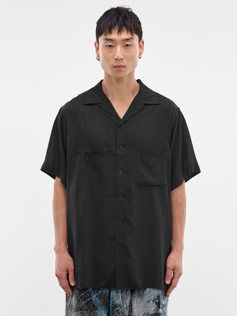 Black Relaxed Hawaiian Shirt (HK-B09-201-2-BLACK)