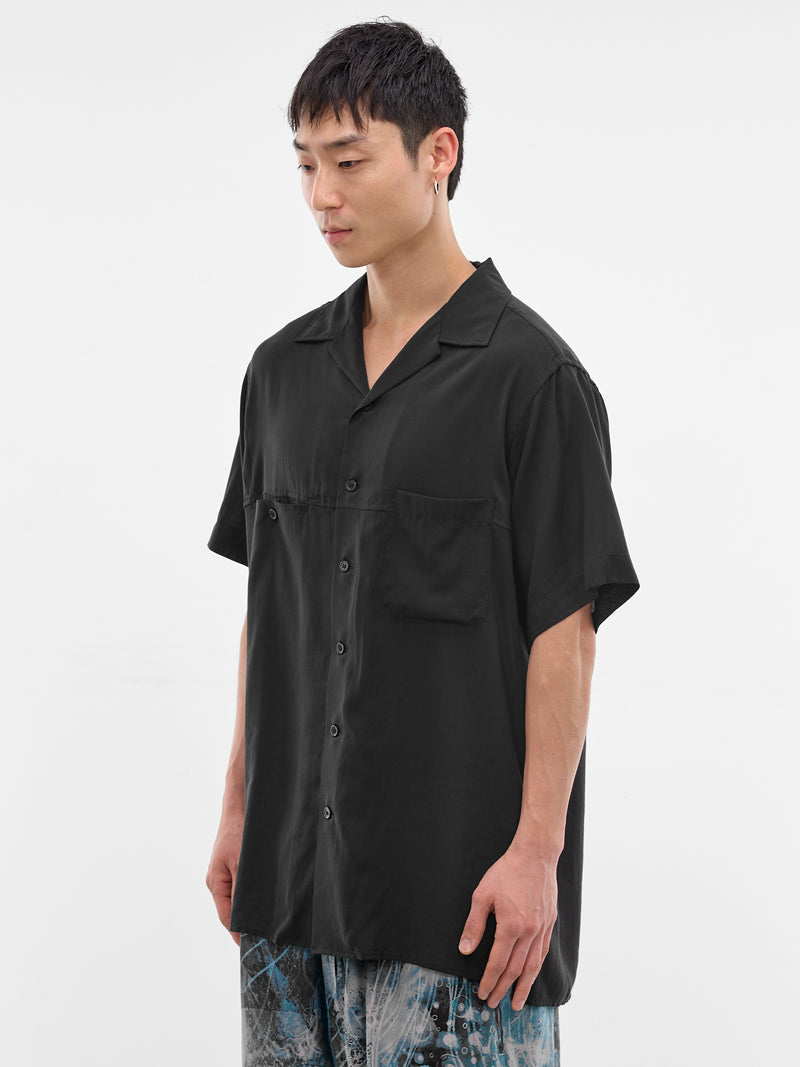 Black Relaxed Hawaiian Shirt (HK-B09-201-2-BLACK)