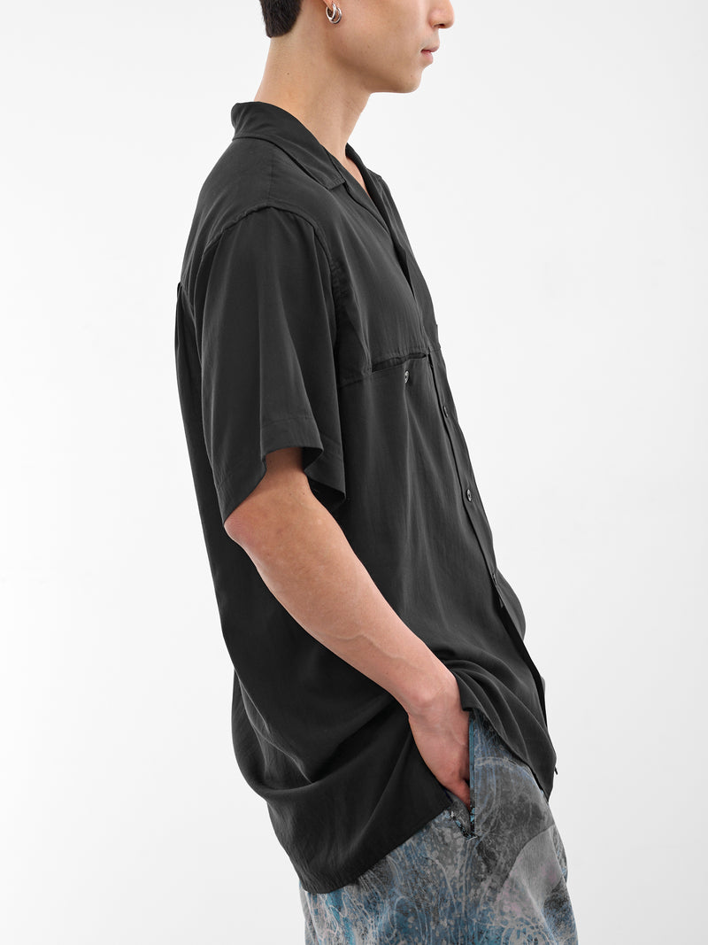 Black Relaxed Hawaiian Shirt (HK-B09-201-2-BLACK)