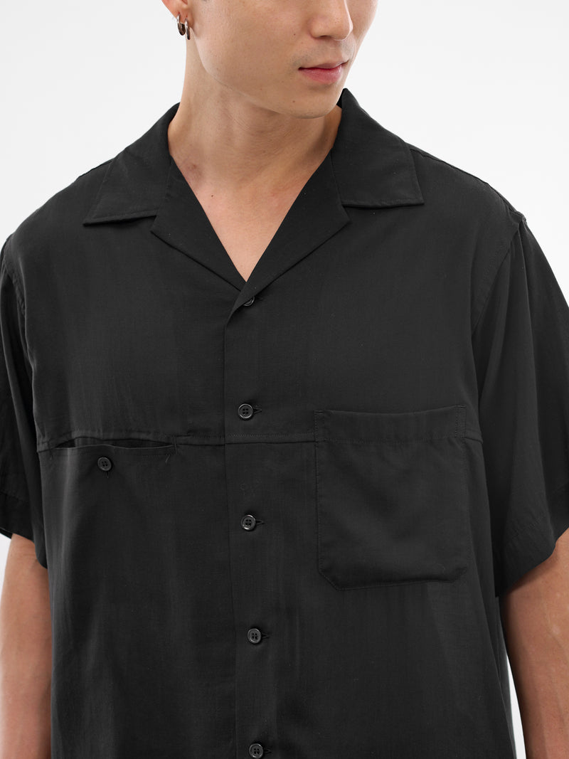 Black Relaxed Hawaiian Shirt (HK-B09-201-2-BLACK)