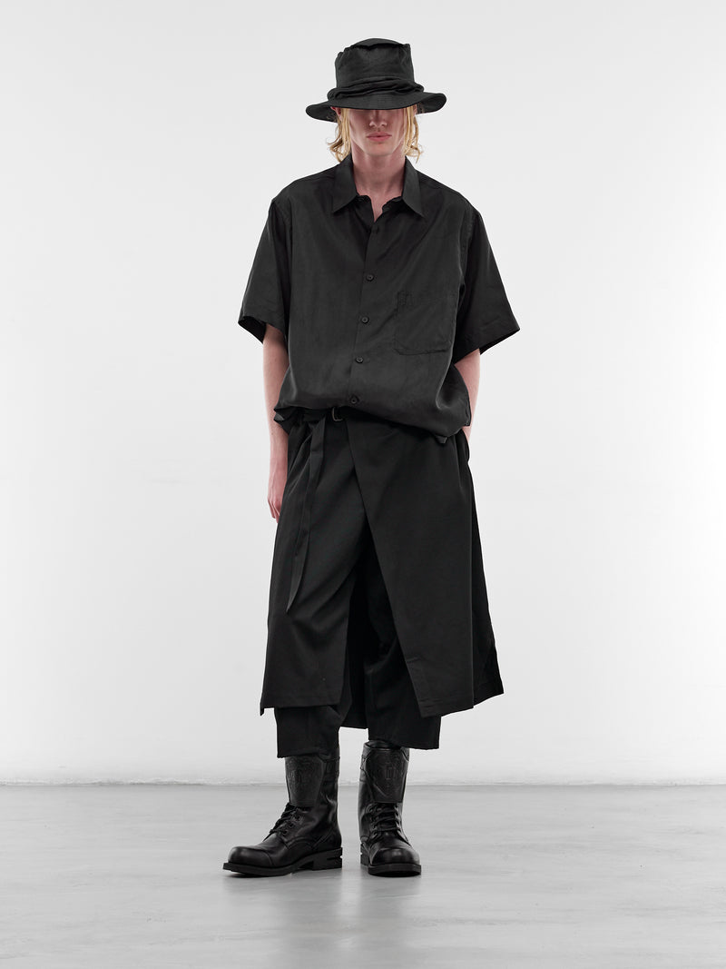 Black Taffeta Oversized Shirt (HK-B10-200-1-BLACK)