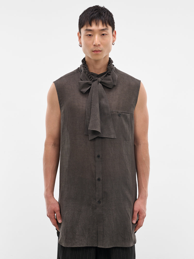 Black Ruffled Collar Vest (HK-B36-222-1-BLACK)