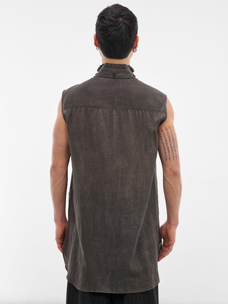 Black Ruffled Collar Vest (HK-B36-222-1-BLACK)