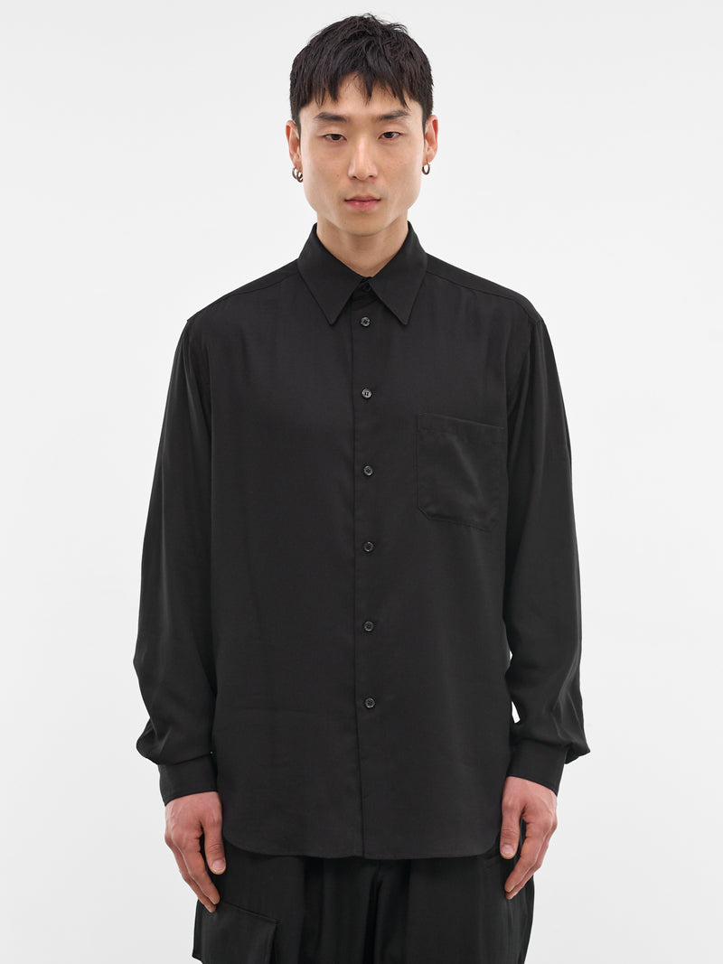 Black Classic Button-Up Shirt (HK-B83-250-2-BLACK)