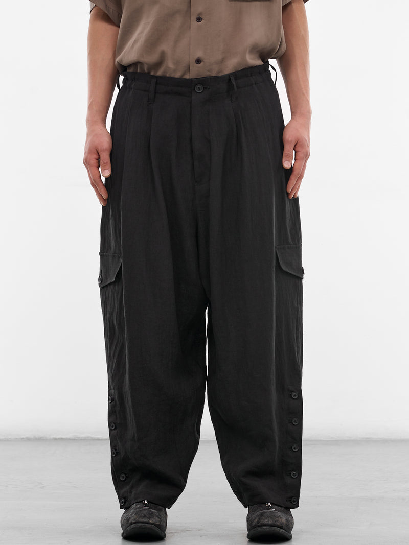 Black Pleated Baggy Trousers (HK-P15-300-2-BLACK)