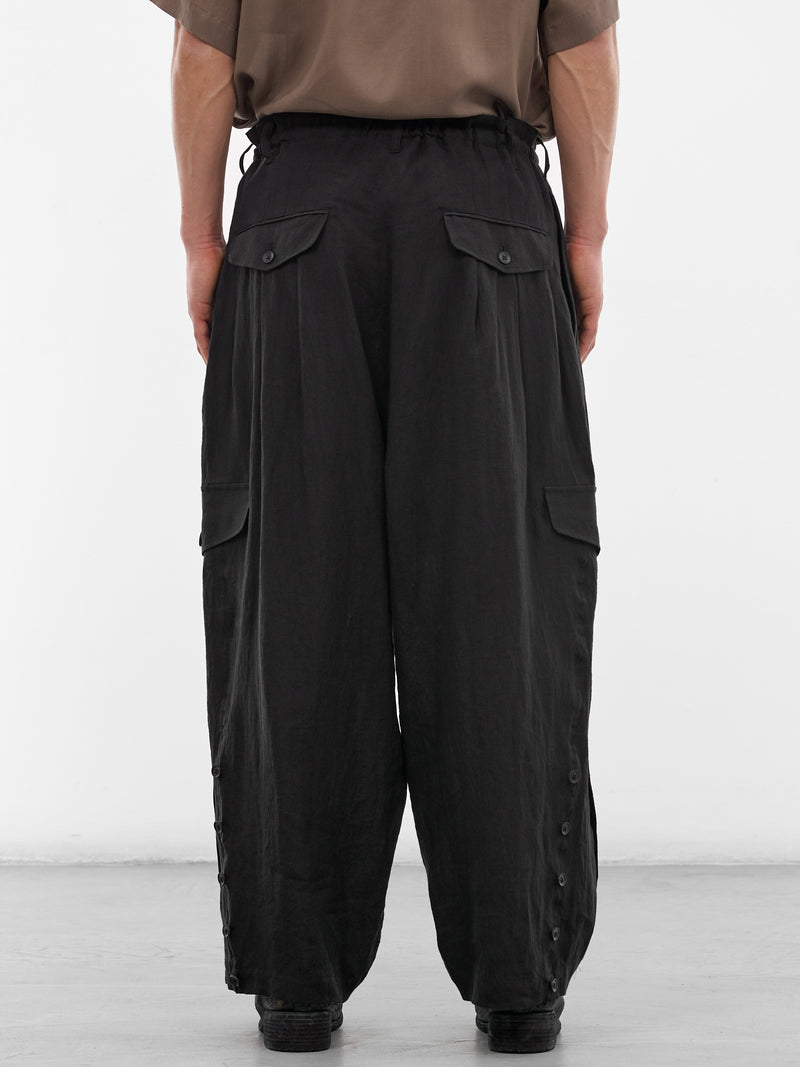 Black Pleated Baggy Trousers (HK-P15-300-2-BLACK)