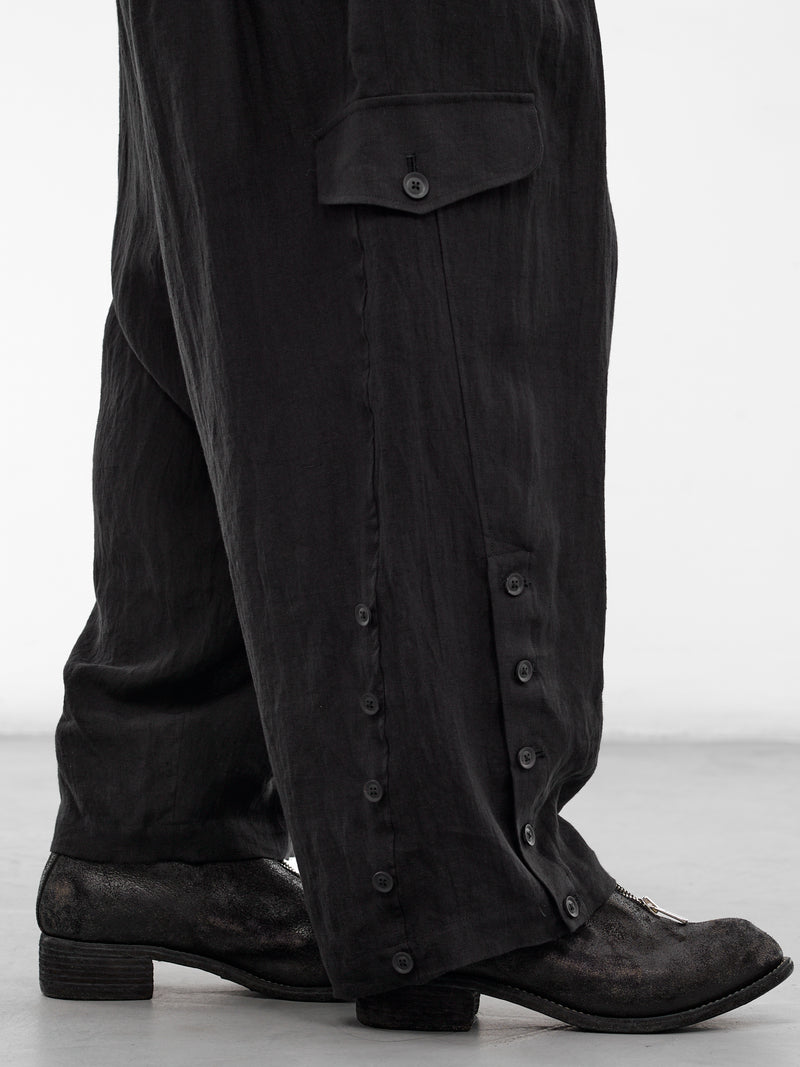 Black Pleated Baggy Trousers (HK-P15-300-2-BLACK)