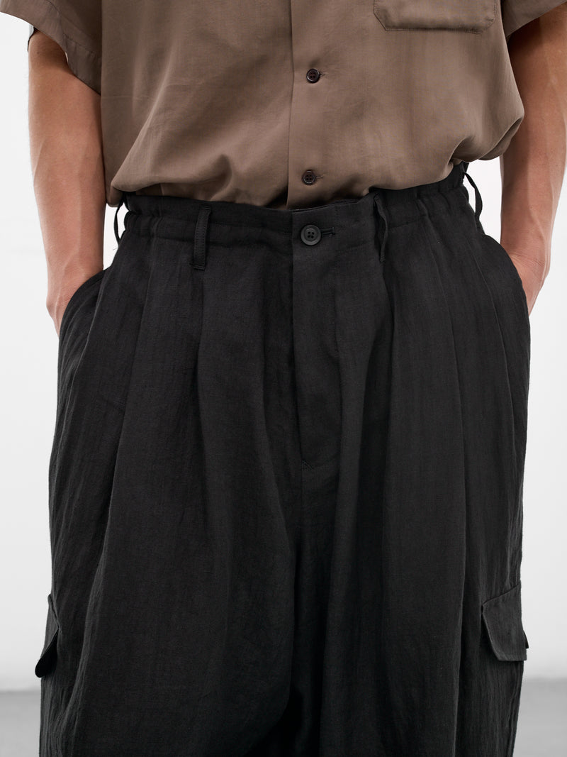 Black Pleated Baggy Trousers (HK-P15-300-2-BLACK)