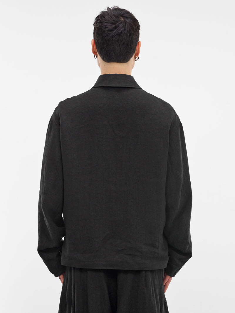 Black Relaxed Zip Jacket (HK-Y01-300-2-BLACK)