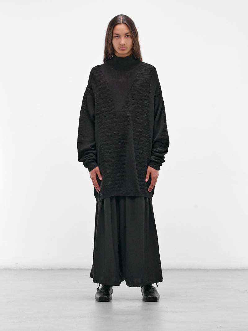 Black Knit Oversized High Neck (HL-K14-193-1-BLACK)