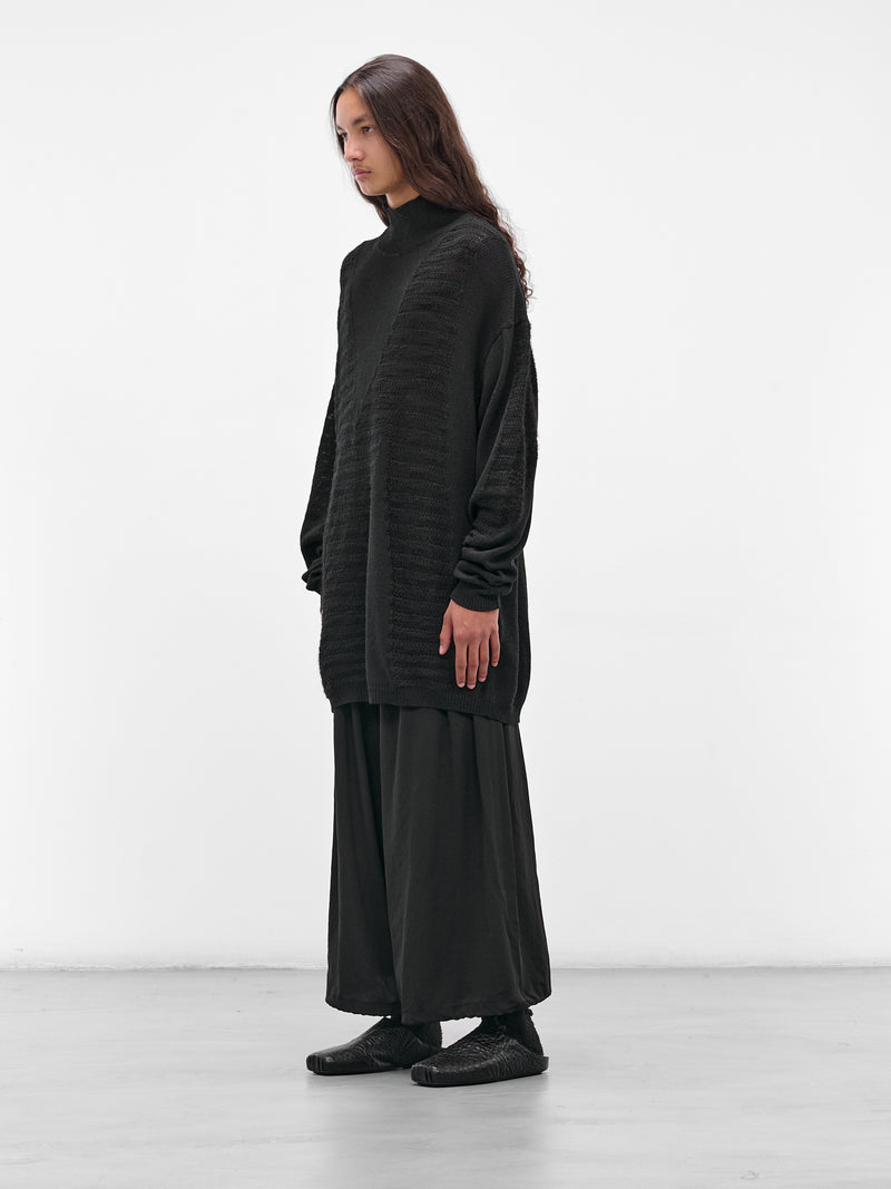 Black Knit Oversized High Neck (HL-K14-193-1-BLACK)