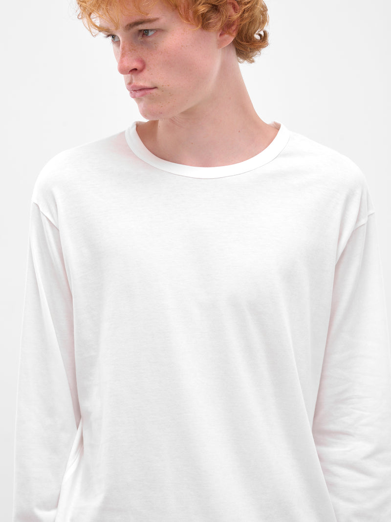 White Crewneck Long Sleeve Tee (HL-T03-070-OFF-WHITE)