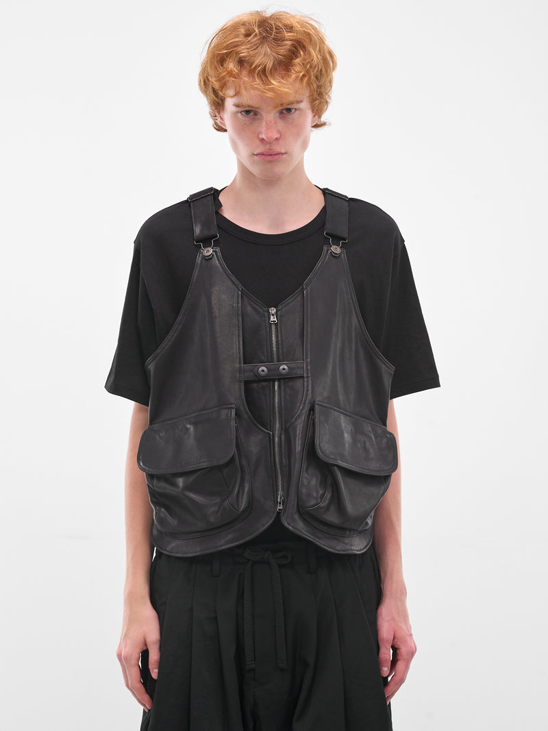Black Technical Layered Zip Vest (HL-V98-705-BLACK)
