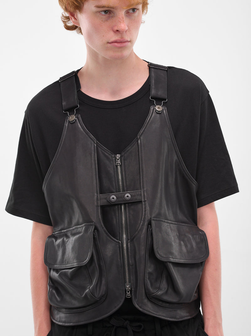 Black Technical Layered Zip Vest (HL-V98-705-BLACK)