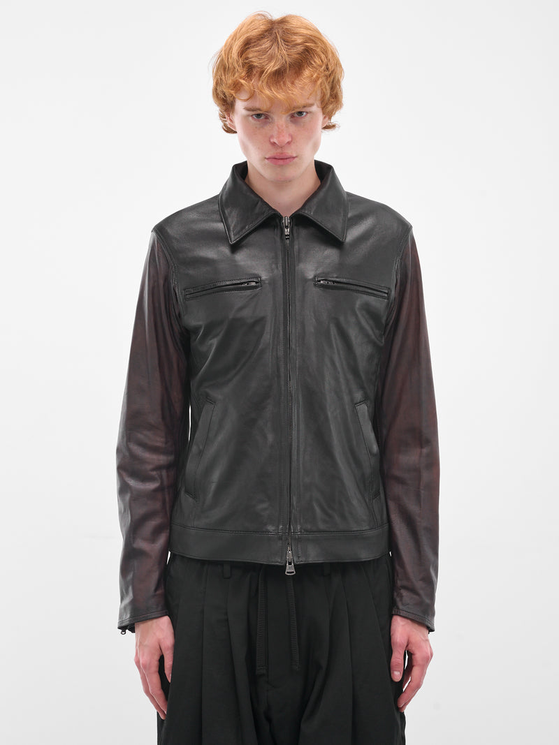 Black Leather Zip Jacket (HL-Y97-701-BLACK)