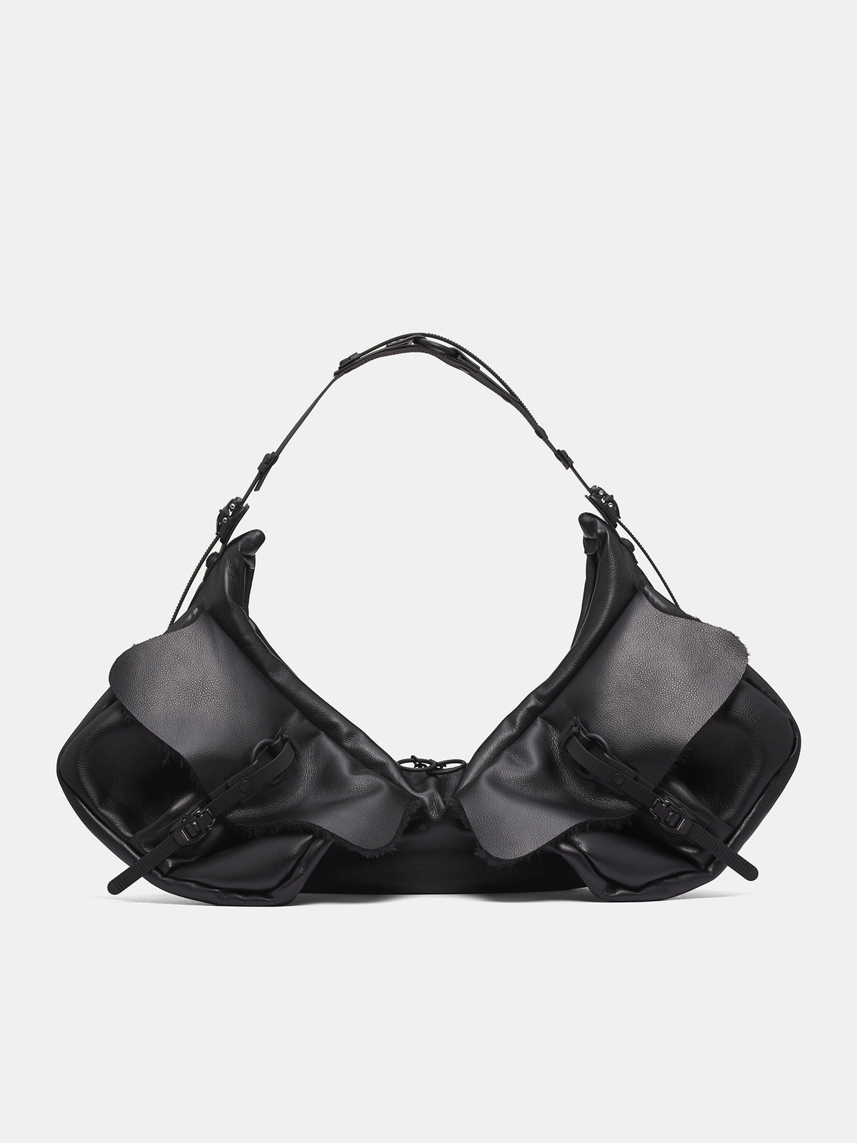 Black Half Moon Handbag (HM03-HALF-MOON-BLACK-MATT-POCK)