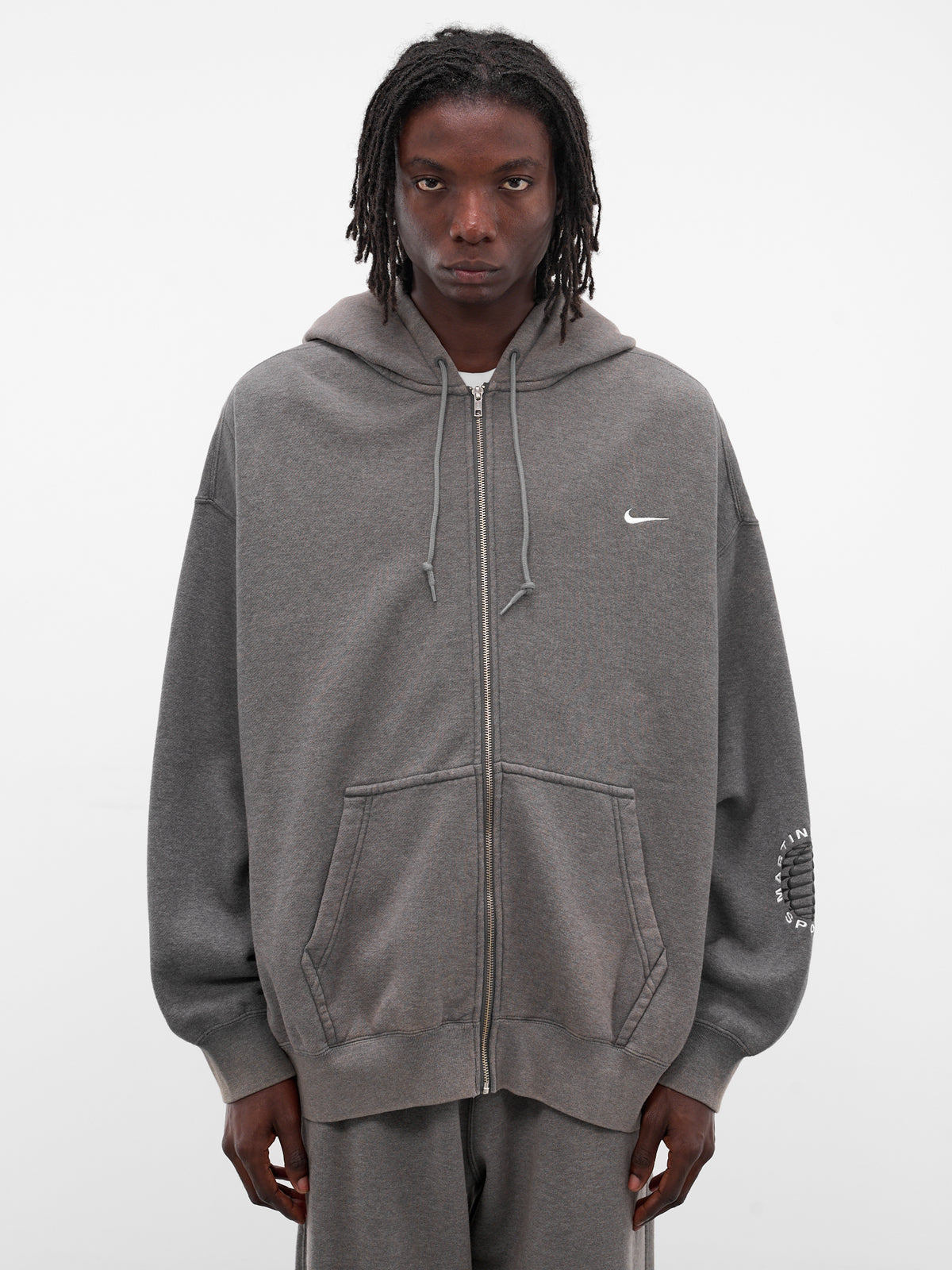 Martine Rose x Nike Oversized Hoodie (HM9029-002-CHARCOAL-GREY-WHITE)