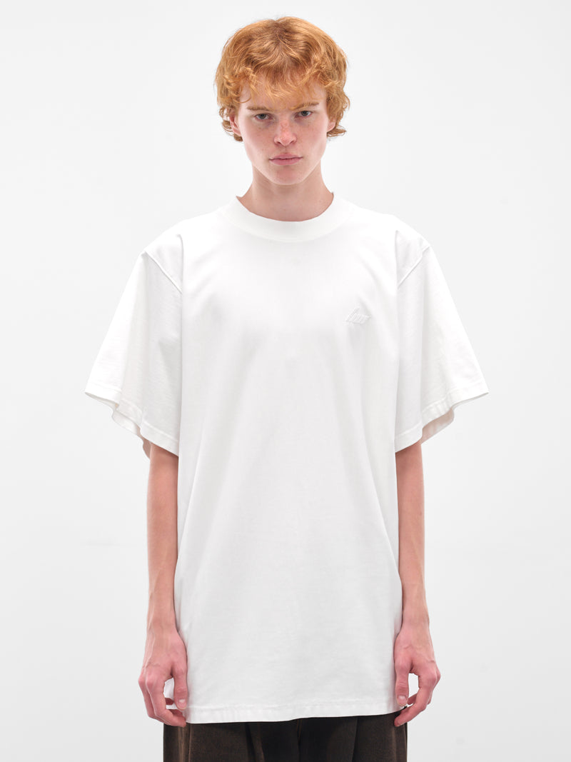 White Oversized Embroidered Tee (HMMB70007R-HB082A-NATURAL)