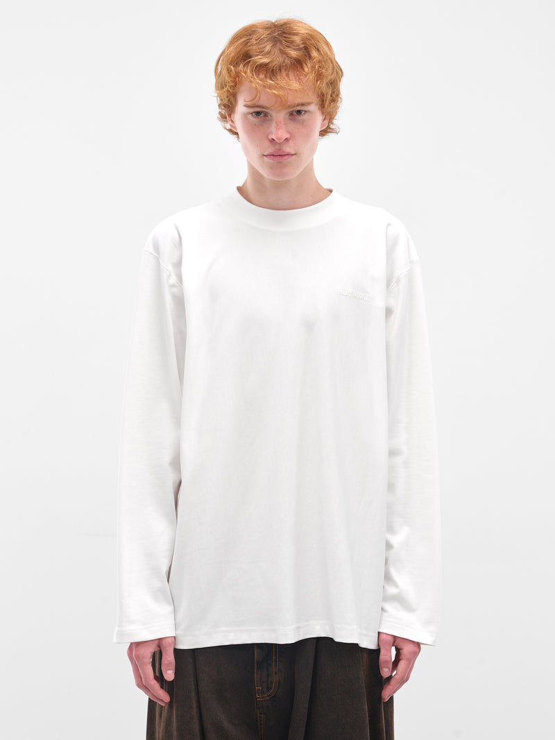 White Oversized Embroidered Long Sleeve (HMMB70024R-HB082A-NATURAL)