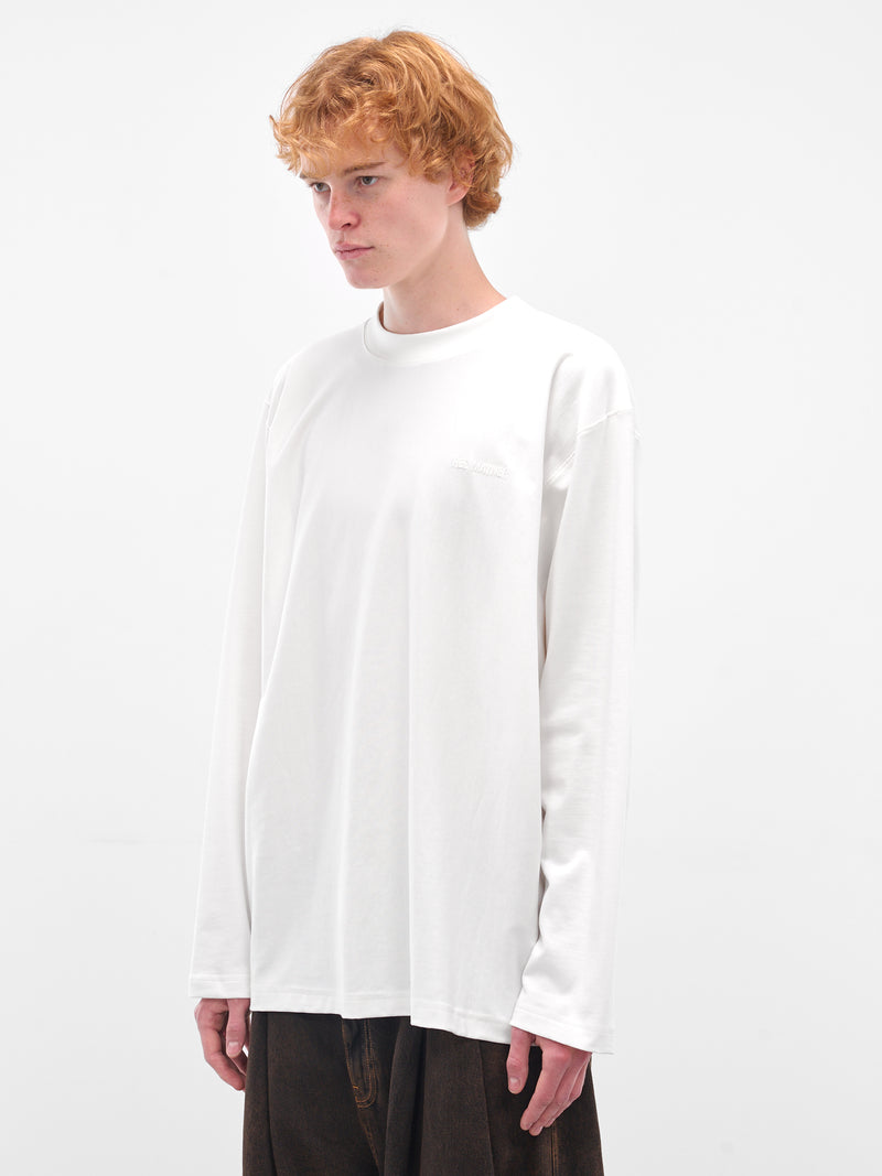 White Oversized Embroidered Long Sleeve (HMMB70024R-HB082A-NATURAL)