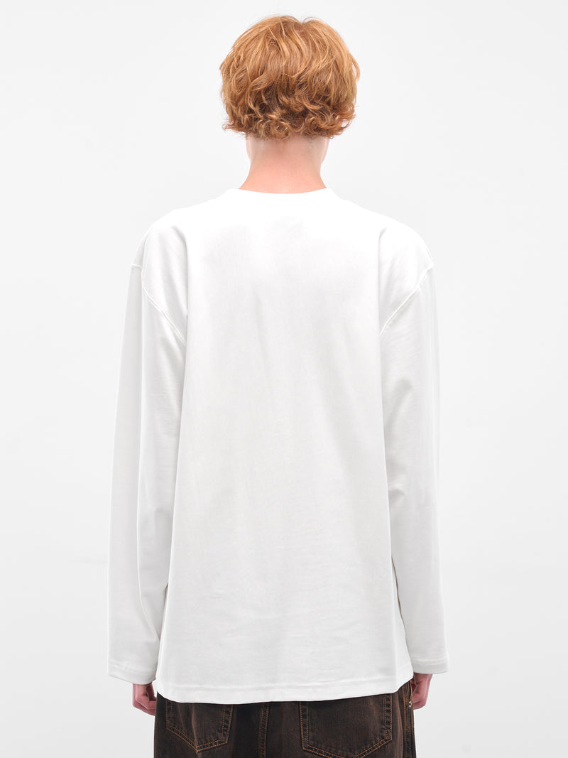 White Oversized Embroidered Long Sleeve (HMMB70024R-HB082A-NATURAL)