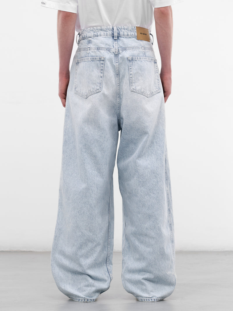 Faded Blue Denim Baggy Jeans (HMMC67021A-HC190-PASTEL-BLUE)