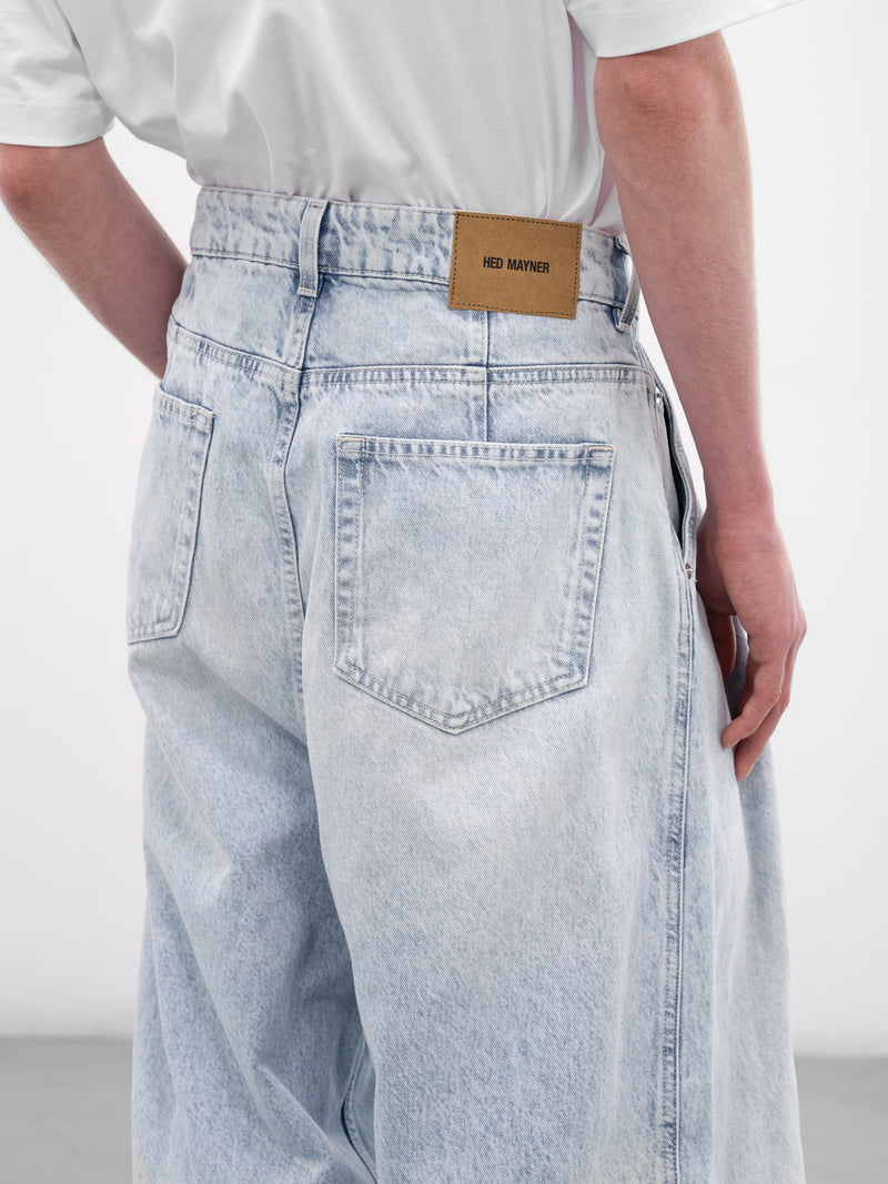 Faded Blue Denim Baggy Jeans (HMMC67021A-HC190-PASTEL-BLUE)