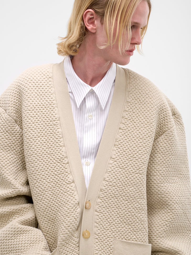 Beige Textured Knit Oversized Cardigan (HMMC75110A-HC628-LIGHT-BEIGE)