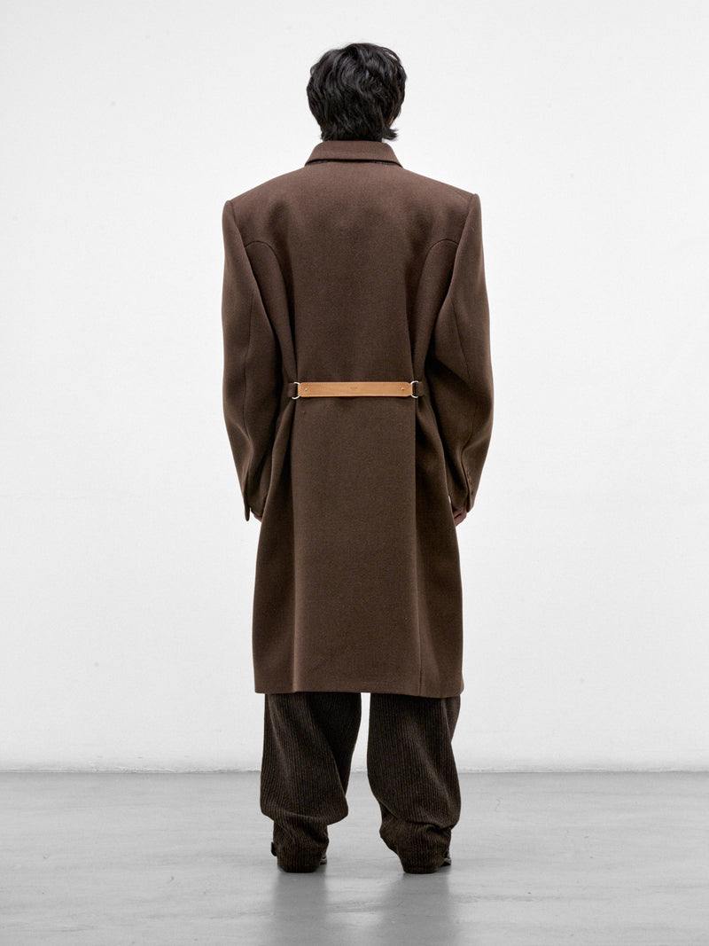 Brown Oversized Double-Breasted Coat (HMMD10074P-BROWN)