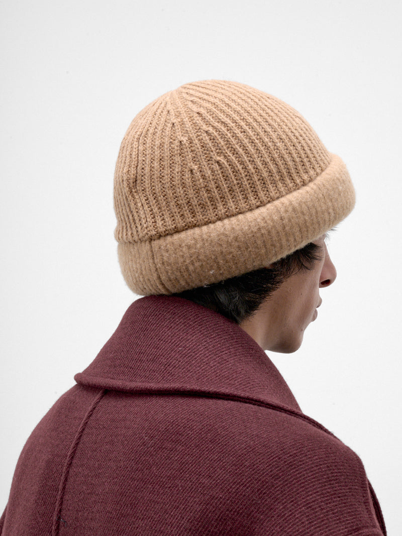 Beige Wool Knit Beanie (HMMD77042A-BEIGE-KHAKI)