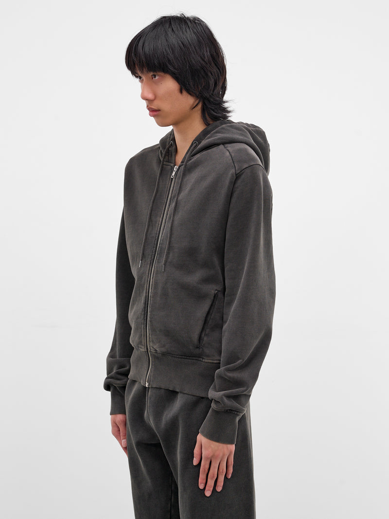 Washed Black Cotton Zip-Up Hoodie (HO01012-WASHED-BLACK)