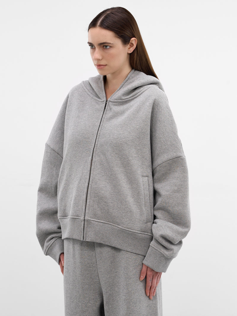 Gray Oversized Full Zip Hoodie (HO03012-GREY-MARLE)