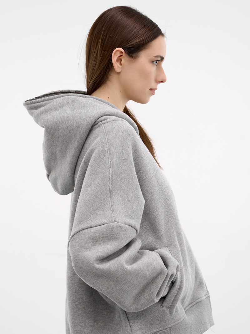 Gray Oversized Full Zip Hoodie (HO03012-GREY-MARLE)