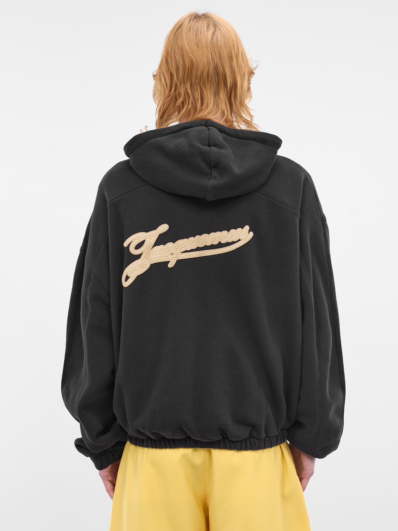 Navy Embroidered Rosemary Zip Hoodie (HOM00302AJ00262-DARK-NAVY)