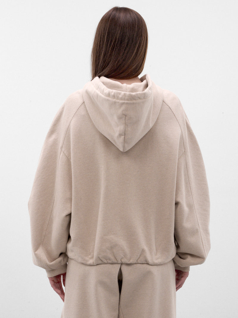 Beige Cotton Corso Zip Hoodie (HOU00314AJ00325-BEIGE)