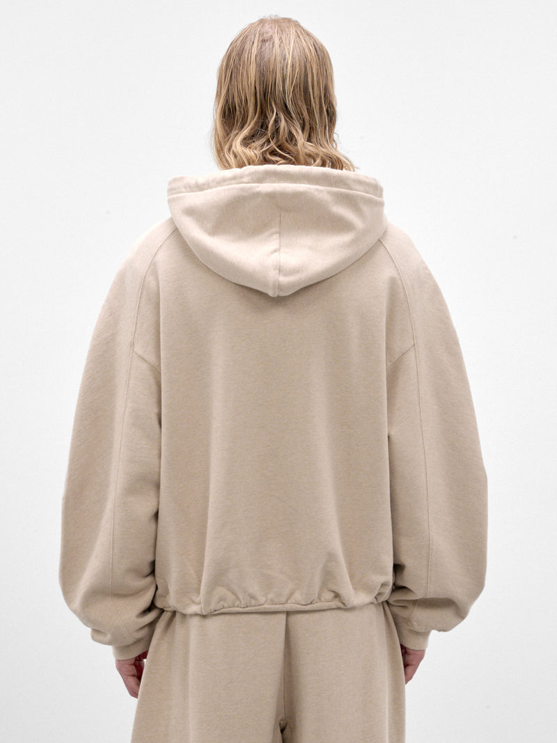 Beige Cotton Logo Zip Hoodie (HOU00314AJ00325-BEIGE)