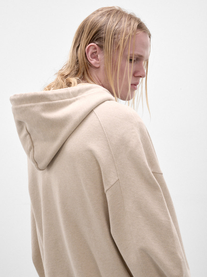 Beige Cotton Logo Zip Hoodie (HOU00314AJ00325-BEIGE)