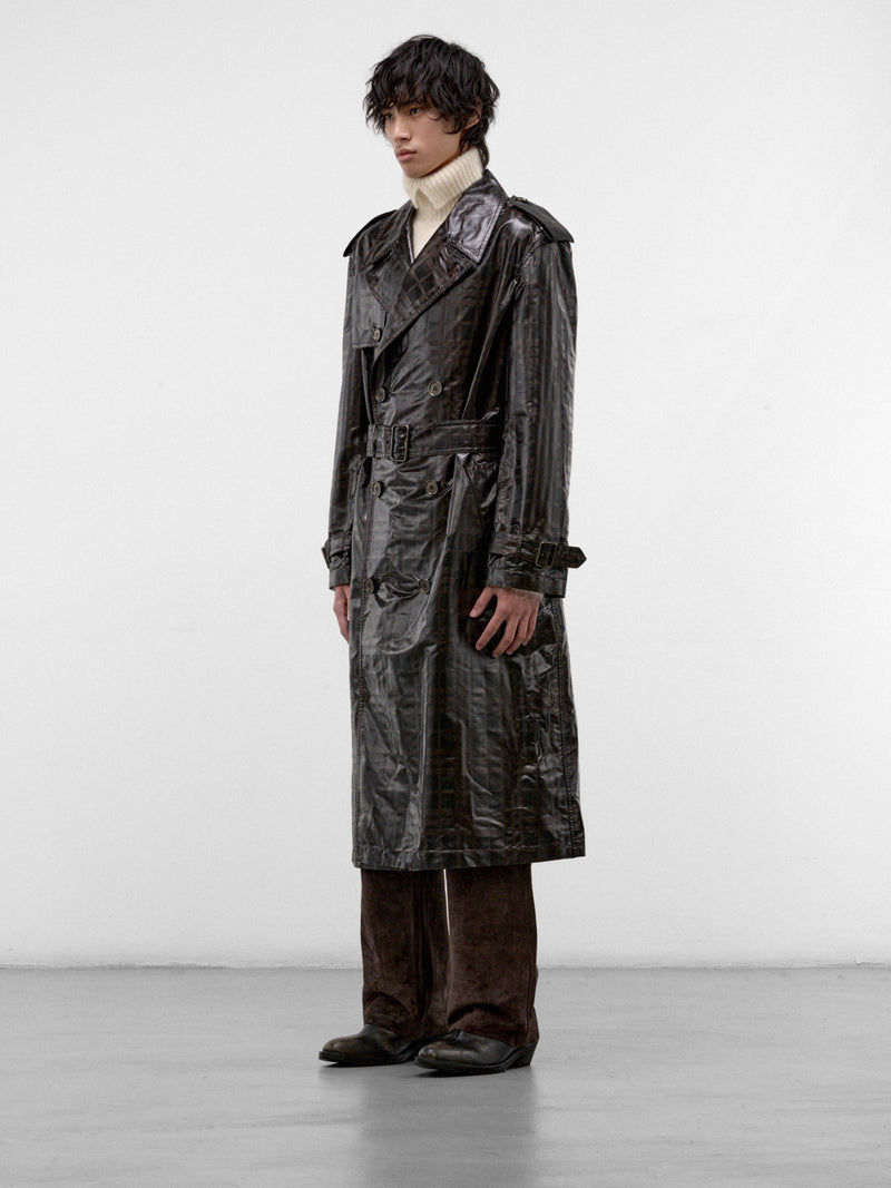 Treacle Check Hoxton Trench Coat (HOXTON-C7139-TREACLE-BROWN-PAT)