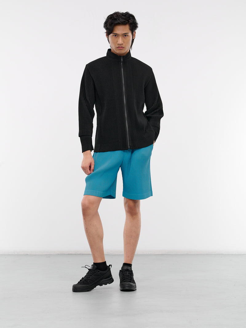 Colorful Pleats Shorts (HP46JF140-74-TURQUOISE-BLUE)